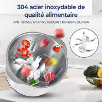 5 litros de acero inoxidable comida picadora de carne eléctrica con 6 capas de cuchilla y 5 velocidades ajustables para carne, frutas, cacahuetes, nueces, frijoles, etc. - details 0
