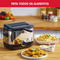 Moulinex AF220010 Freidora, Capacidad 1 l de Aceite, para Unos 600 gr de Comida, Acero Inoxidable, Bol Antiadherente, Filtro Metálico Incluido, Termostato Ajustable, Plástico, Negro, Plateado - details 3