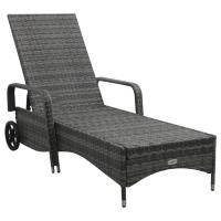 vidaXL Tumbona con ruedas ratán sintético Sillas de Exterior Ideal para jardín, playa, piscina, terraza Tumbona Piscina Tumbonas Playa Tumbonas Jardín Exterior - details 4