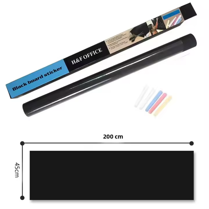 Pegatina De Tablero De Lápiz Negra 45x200cm PVC Borrrable Decoración De Mural Para Habitaciones De Niños Oficina Estilo Chalkboard Para Decoración De Pared - 1