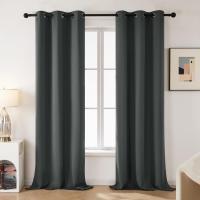 Cortinas de encaje confeccionadas con anillos cortinas térmicas para dormitorio sala de estar 42x90 pulgadas gris oscuro conjunto de 2 - details 1
