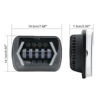 Faros LED Impermeables 90W 7x6'' 5X7" Para Jeep YJ Cherokee XJ Trucks Con DRL Blanco Y Señal De Giro Amarilla Compatible Con Modelos De 1990 a 2015 - details 3