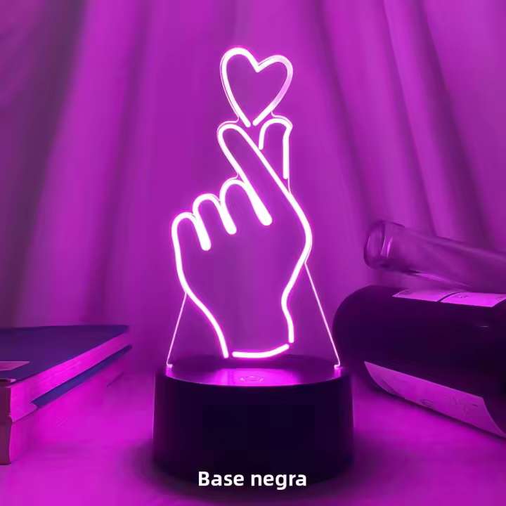 Lámpara Nocturna LED 3D Para Niños Luz De Noche Creativa Para Mesa Lámpara De Cama Romántica Decoración De Hogar Regalo Para Niña - 1