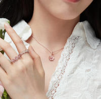 PANDORA Collar de margaritas rosas, exquisito regalo para parejas, 520, regalo de San Valentín para novia, 45 cm - details 0