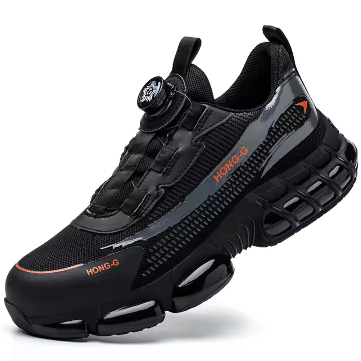 Zapatos de seguridad con amortiguación de aire para hombre, zapatillas de trabajo antigolpes e indestructibles, de malla transpirable, botas protectoras - 1