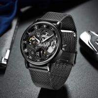 Reloj Mecánico De Pulsera Masculino Winner Acero Inoxidable Transparente Esqueleto Hollow Clásico Delgado Marca De Lujo Top - details 1