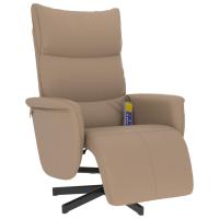 vidaXL Sillón reclinable de masaje con reposapiés cuero sintético Marrón, Gris, Capuchino Sillon Dormitorio Sillon Comodos Silla Relax Sillón Sofá - details 3