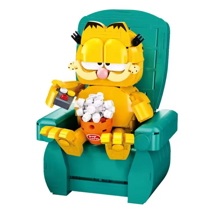 Bloques De Construcción Garfield Sentado En Un Sofá Con Figuras Miniatura Juego Educativo DIY Para Niños Escena Clásica De Anime - 1