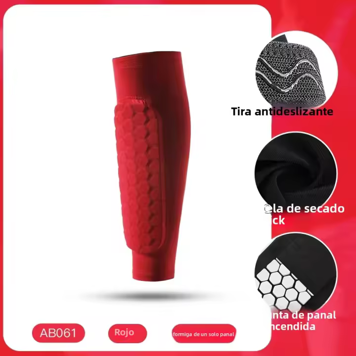 1/3 Pcs Protección De Pierna Con Guardabarros De Malla De Abeja Antigolpes Y Soporte De Nylon Para Fútbol Equipamiento De Deportes Leggings De Apoyo - 1