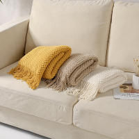Manta Bohemia Blanca Texturizada Grande Tejida Vintage Lujo Para Cama Sofá Cubierta De Manta De Algodón Acrílico 100% - details 4