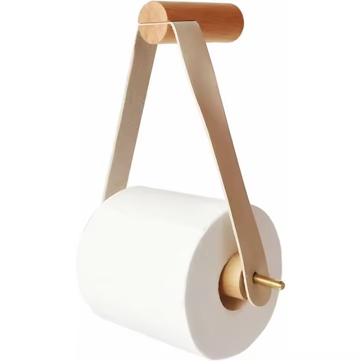 BIT Portarrollos de papel higiénico, portarrollos de madera, soporte de papel higiénico creativo montado en la pared - 1