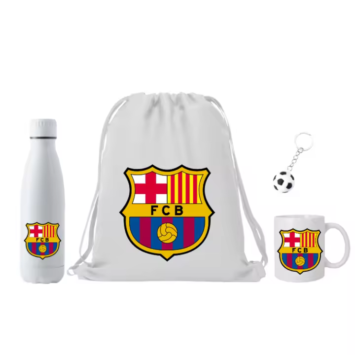 Escudo FCB Personalizado - Mochila + Botella Térmica + Taza Cerámica - Nombre - Regalo para fans del fútbol - Futbol Club Barcelona - Regalo para niño mujer o hombre - 1