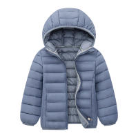 Chaqueta De Poliéster Para Niños Y Niñas Con Capucha Aislante Ligera Para Otoño E Invierno Cierre De Cremallera Estilo Moda Tallas Para 6-14 Años Colores Negro Azul Gris - details 0