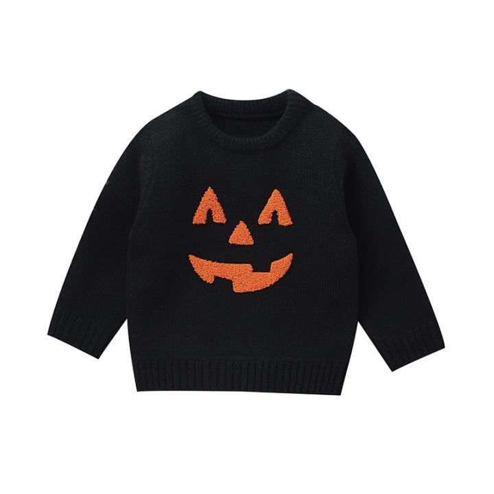 Suétéres infantiles de Halloween para Bebés, suétéres informales de Invierno con Cuello Redondo y manga Larga de DOT para recién nacidos, jerseis de calabaza para niños y niños, Prendas de DOT para niños Pequeños