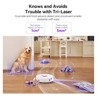 Aspiradora y trapeador robot Narwal Freo X Plus con vaciado de polvo incorporado, potente succión de 7800Pa, cepillo flotante sin enredos, control por Alexa/Google Assistant/APP, ideal para pelo de mascotas y suelos duros de madera - details 11