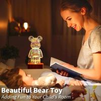 Luz Nocturna LED Proyección 3D De Ondas De Choque De Osos Con Colorido USB Decoración Atmosfera Ajustable Para Habitación Decorativo De Vidrio - details 2