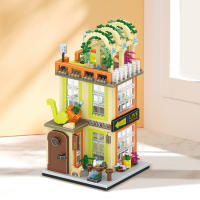 Bloques De Construcción Micro Ciudad Vistas Callejeras Tienda De Flores Y Café Para Niños Y Niñas Juguetes Educativos Regalos De Cumpleaños - details 14