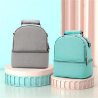 Bolso De Mano Para Mamá Grande Capacidad Doble Capa Aislada Color Sólido Estilo De Viaje Y Picnic Bolsa De Alimentos Portátil Para Bebé - details 1