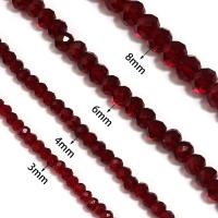 1 Hilo De Cuentas De Cristal Facetado Pomegranate Rojo Para Joyería DIY Collar Pulsera Cuentas De Vidrio Marrón Rojo Suelto - details 0