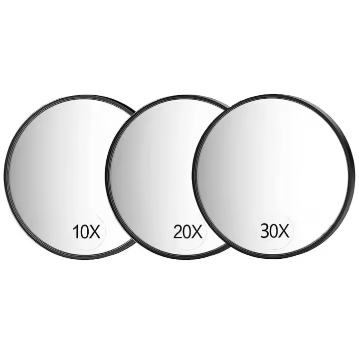 Espejo de aumento 10x /20x /30X, espejo de aumento pequeño con ventosa, para desplumar cejas, eliminar puntos negros y Acn - 1