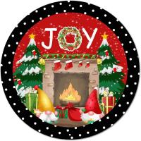 Merry Christmas Retro Placa De Metal Redonda Para Decoración De Pared Del Café Bar Garage Cocina Jardín Material De Hierro Antiguo - details 2