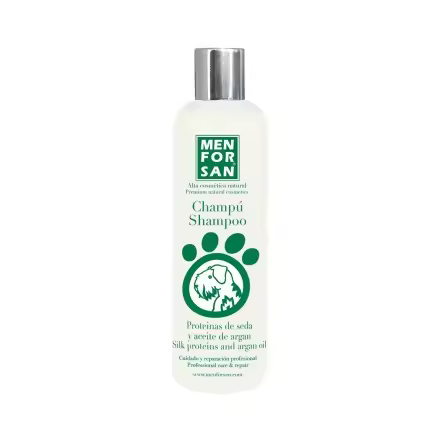 MENFORSAN Champú Perros Proteínas de Seda y Aceite de Argán 300ml - 1