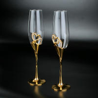 Vajilla De Vino Tinto Y Champán De Cristal Dorado Para Bodas Y Ocasiones Especiales Vidrio Europeo Para Vino Espumoso Dulce Uso Doméstico - details 1