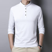 Camisa Polo De Moda Para Hombres Manga Larga Transpirable Estilo Coreano Cómoda Con Cuello Erguido Top De Verano Sin Capucha - details 5