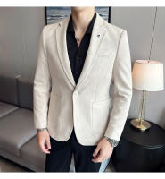 Nueva Moda Chaqueta De Veludo De Ciervo Para Hombre Corte Slim Ajustado Elegante Y Lujo Chaqueta De Negocios Casual Boda Talla Grande Hasta 4XL-S - details 21