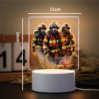 Lámpara De Mesa LED Creativa Para Bomberos Luz Nocturna De Acrílico Cambio De Color Regalo 3D Iluminación Nocturna - details 4