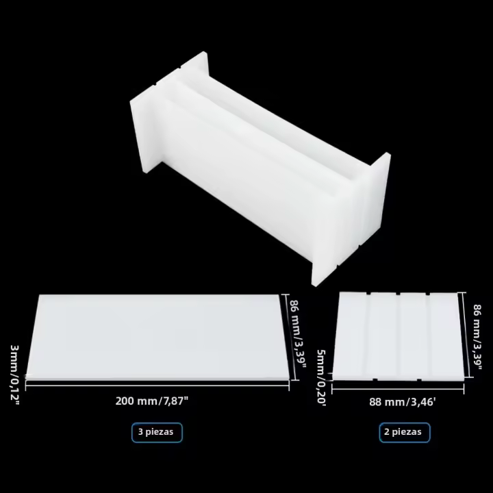 Molde De Tela De Encaje Rectangular De Silicona Para Hacer Sabón 5 Piezas Con Divisores Plásticos Para Crear Diseños De Goteo DIY Y Hecho a Mano - 1