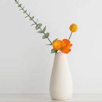 Vaso De Flor Cerámico Blanco Alargado Estilo Nórdico Minimalista Decoración De Escritorio Para Arreglo Floral Y Flores - details 10