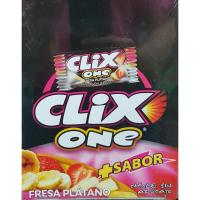 CHICLE SIN AZUCAR - CLIX Sabor FRESA PLATANO - Caja de 200 Unidades - SIN GLUTEN - details 1