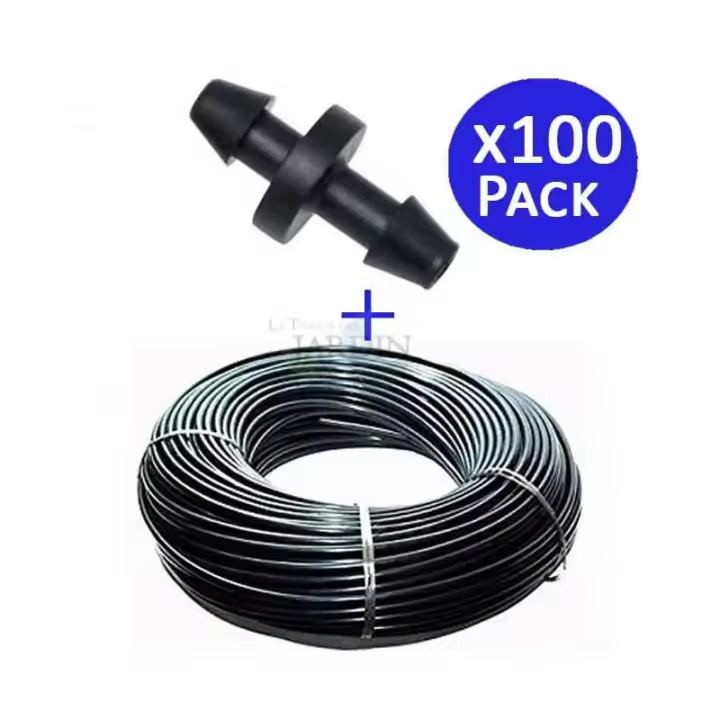 Suinga Microtubo Flexible 4.5x6.5mm Negro 200m + 100 Enlaces - Resistente a los Rayos UV - 1