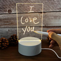 Luz Nocturna LED Transparente Y Luminosa Con USB Tablero De Mensaje Erasable Calendario Adorno De Escritorio Material Acrílico - details 0