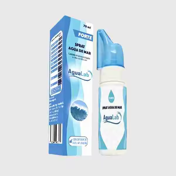AguaLab® Spray Nasal Agua de Mar 70ml | Descongestionante, Lavado e Hidratación Nasal | Irrigador Nasal de Sal Marina para Adultos. Rellenable. - 1