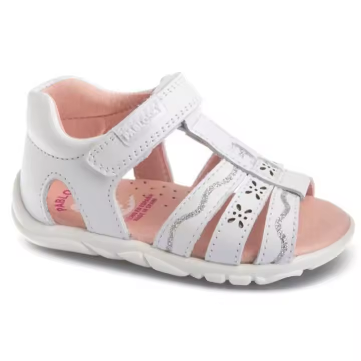 Sandalias Pablosky 025100, color blanco, talón cerrado para una mejor sujeción, gran flexibilidad - 1