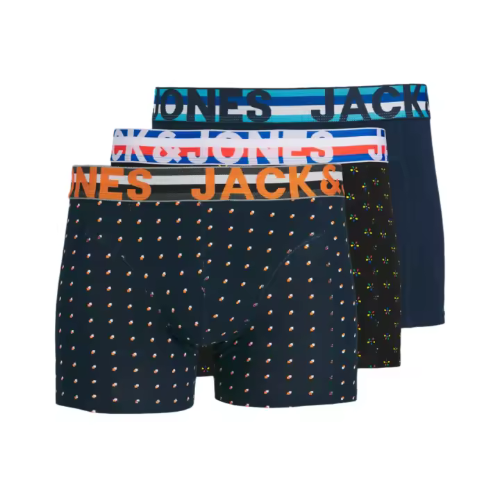 Jack & Jones Jachenrik 12151351 - Pack de 3 Bóxers de Algodón Elástico para Hombre - Multicolor - 1