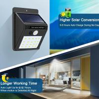 Luz Solar Exterior 20 LED 3 Modos De Iluminación Sensor De Movimiento Luz Solar Para Pared Patio Jardín Valla Moderna IP65 - details 1