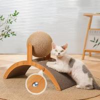Juguete Para Gato Vertical Arco De Uñas Resistente Al Desgaste Y No Esmerilante Divertido Juguete Para Perros Y Gatos Hecho De Madera De Pino - details 2