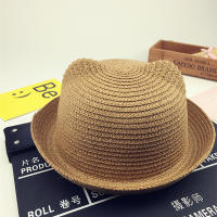 Sombrero De Sol Para Niños Y Niñas Protección Solar Sombrero Pannamericano Con Decoración De Orejas Material De Paja Unisex - details 3