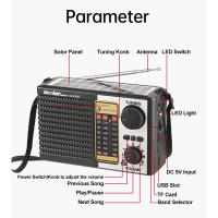 Radio De Emergencia Portátil Con Energía Solar BT Altavoz Ranura Para Tarjeta TF Linterna Mano Al Aire Libre Preparación De Emergencias - details 5