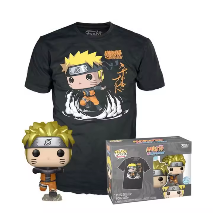 Funko POP! - Vinyl – Naruto Uzumaki 727 con Camiseta Pack Combo Figura Coleccionable Oficial - Juguete para Niños y Adultos - Fans - Diversidad de Personajes y Temáticas - 1