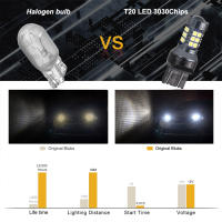 NLpearl 2Pcs T20 LED 7440 WY21W W21W Lámparas De Reversa 3030SMD Para Señal De Coche Luz De Respaldo Universal 12V 3W - details 3