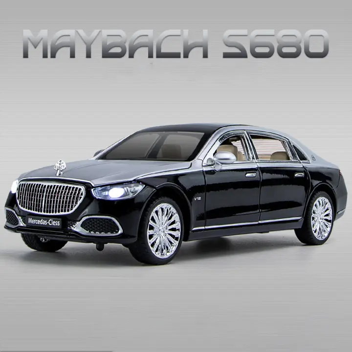 Modelo De Coche Maybach S680 a Escala 1:24 Con Funciones De Luces Y Sonido Puertas Abiertas Absorción De Choques Regalo Para Niños Colección Metal Diecast - 1
