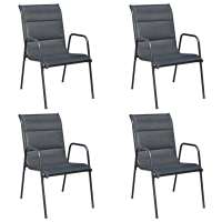 vidaXL Juego de comedor de jardín 5 piezas de acero negro - details 3
