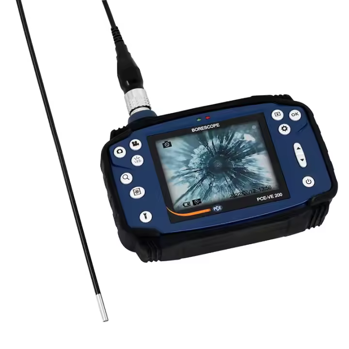 PCE Instruments Endoscopio diámetro 3,7 mm / Pantalla LCD de 3,5" / Acumulador 2600 mAh / longitud 1 m / 6 LEDs / Tarjeta micro SD PCE-VE 200-S - 1