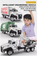 3 Pack De Camiones De Recogida De Basura Y Tanque De Aceite Para Niños Modelos Metálicos a Escala 1/50 Juguetes De Coche Con Acción De Retroceso - details 0