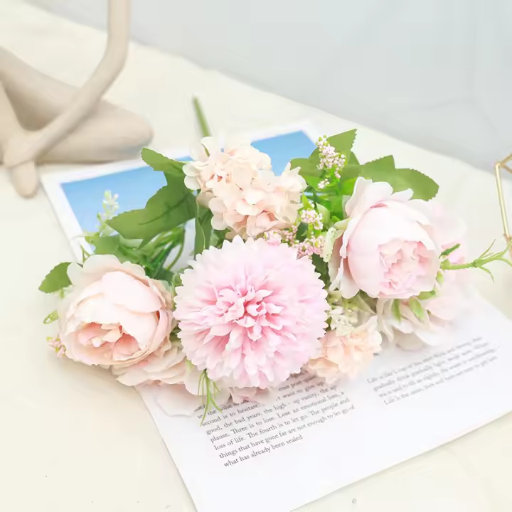 Rosa Artificial Peonía Vintage De Seda Para Novia Decoración De Navidad Y Hogar Accesorios De Boda DIY Bouquet De Flores Falsas - 1