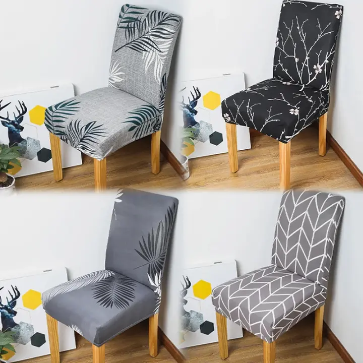 Cubierta De Silla Elástica De Spandex Para Sala De Estar Y Cocina Estampada Universal Cubierta Deslizante De Decoración Moderna Para Casa - 1